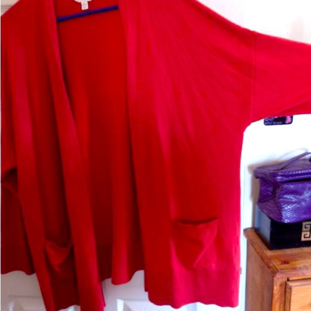 Terra & Sky woman CARDIGAN 2X ( 20W-22W ) orange with pockets NICE